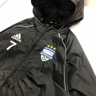【美品】adidas サッカー ナイロンジャケット ブラック メンズL相当