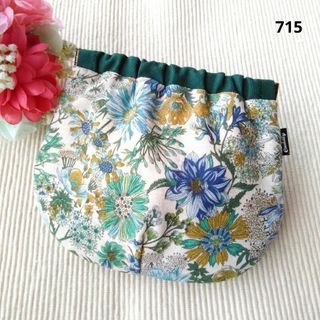 715．ハンドメイド　バネポーチ　エスポワール　グリーン(ポーチ)