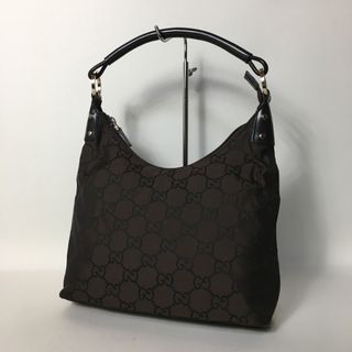 グッチ(GUCCI)の2507-65｜美品｜グッチ GGナイロン ワンショルダーバッグ ダークブラウン(ショルダーバッグ)