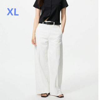 UNIQLO ワイドトラウザージーンズ ホワイト XL レディース