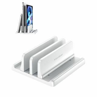 VAYDEER ノートパソコン スタンド PCスタンド 縦置き ２台収納 ホルダ(オフィス用品一般)