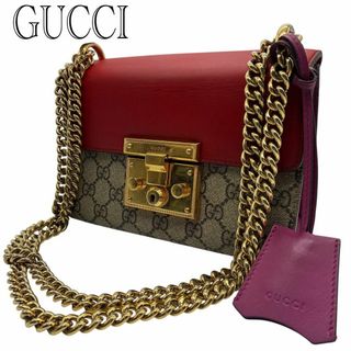 グッチ(GUCCI)の極美品GUCCI ショルダーバッグ パドロック スモール GGスプリーム レザー(ショルダーバッグ)
