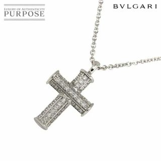 ブルガリ(BVLGARI)のブルガリ BVLGARI ラテンクロス ダイヤ ネックレス 40cm K18 WG ホワイトゴールド 750 90285799(ネックレス)