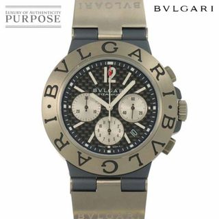 ブルガリ(BVLGARI)のブルガリ BVLGARI ディアゴノ チタニウム クロノグラフ TI44TACH メンズ 腕時計 デイト カーボン オートマ 自動巻き Diagono 90290045(腕時計(アナログ))