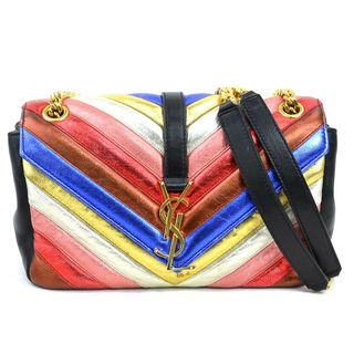 サンローラン(SAINT LAURENT)のサンローラン SAINT LAURENT ショルダーバッグ レザー ブラック×マルチカラー レディース 428125 送料無料【中古】 90160a(ショルダーバッグ)
