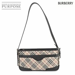 バーバリー(BURBERRY)のバーバリー BURBERRY ノバチェック ショルダー バッグ キャンバス レザー ベージュ ブラック シルバー 金具 VLP 90251684 90287299(ショルダーバッグ)