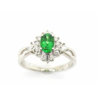 【新着】Pt900 ツァボライト 0.520ct ダイヤ 0.30ct リング #10【池袋店】【中古】(リング(指輪))