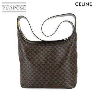 セリーヌ(CELINE)の新品同様 セリーヌ CELINE マカダム ショルダー バッグ PVC レザー ブラック ブラウン ゴールド 金具 ヴィンテージ 90287629(ショルダーバッグ)
