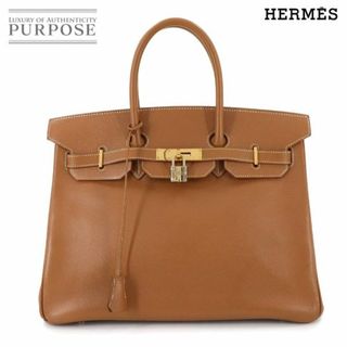エルメス(HERMES)の美品 エルメス HERMES バーキン35 クシュベル エプソン ゴールド ハンド バッグ ゴールド □B刻印 1998年製 ゴールド 金具 90288075(ハンドバッグ)