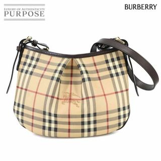 バーバリー(BURBERRY)の新品同様 バーバリー BURBERRY ヘイマーケットチェック ショルダー バッグ PVC レザー ベージュ ブラウン Shoulder Bag 90289076(ショルダーバッグ)