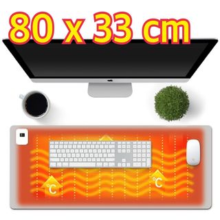 デスクマット 加熱 マウスパッド 三階段温度調整 大型 防水 電熱マット(電気ヒーター)