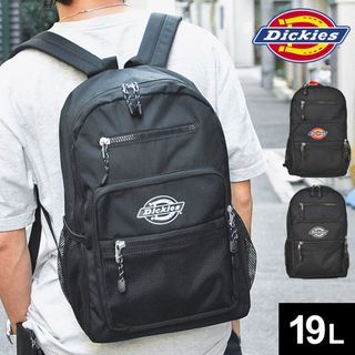 ディッキーズ(Dickies)のリュック dickies ディッキーズ メンズ レディース リュックサック 通学 女子 カバン バックパック バッグ 鞄 多機能 収納 部活 スクール 黒 ブラック シンプル メッシュポケット 丈夫 A4 B4 19L(リュック/バックパック)