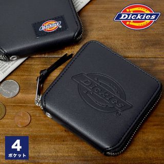 ディッキーズ(Dickies)の財布 メンズ 二つ折り ブランド ディッキーズ Dickies 中学生 高校生 男の子 ラウンドファスナー ラウンドジップ 折りたたみ ウォレット サイフ ロゴ コンパクト おしゃれ シンプル 黒 ブラック 合皮 10(長財布)