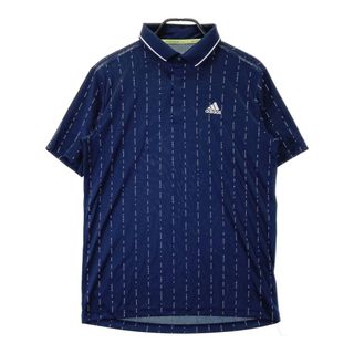 サイズ：O ADIDAS GOLF アディダスゴルフ FJ6425 半袖ポロシャツ 総柄 ネイビー系 [240101493079] ゴルフウェア メンズ ストスト(ウエア)
