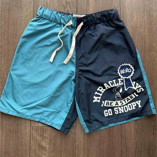 denim dungaree スヌーピーの短パン 水着にも