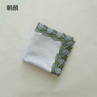 新品 近沢レース シーズンタオルハンカチ/朝顔（アクアブルー）(ハンカチ)