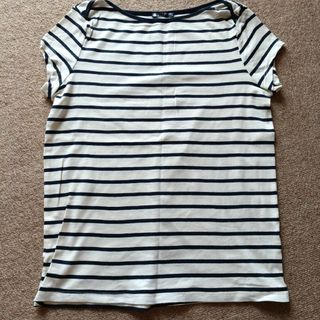 プチバトー(PETIT BATEAU)のPETIT BATERU ストライプ ボートネック 半袖カットソー(Tシャツ(半袖/袖なし))
