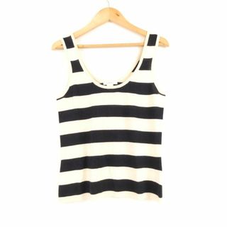 マックスマーラ(Max Mara)の美品 MAXMARA マックスマーラ タンクトップ S シルク他 ボーダー ネイビー ベージュ レディース AO2915A18 (タンクトップ)