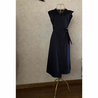 allurevilleネイビー ラップドレス ノースリーブ