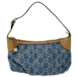 グッチ(GUCCI)のグッチ GUCCI バッグ レディース ブランド GGデニム ハンドバッグ デニム レザー ハンドポーチ ブルー ブラウン ミニバッグ 小さめ コンパクト おしゃれ かわいい カジュアル 【中古】(ハンドバッグ)