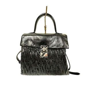 ミュウミュウ(MIU MIU)の【中古】MIUMIU ミュウミュウ バッグ レディース PATTINA-MATELASSE LUX シャイニー ヴィンテージレザー 2way ショルダーバッグ ブラック＿s24＿s-0249-r24(ショルダーバッグ)