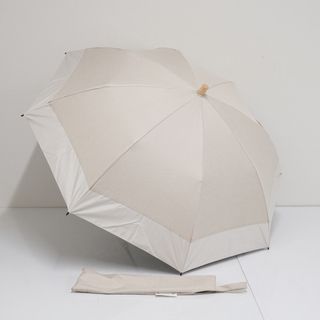 折りたたみ日傘 SOLSHADE ソルシェード USED品 晴雨兼用  2WAY収納 遮光 UVカット 杢スキン×アイボリー 50cm FA9217(傘)