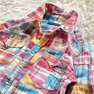 ラルフローレン(Ralph Lauren)のRALPH LAUREN ウエスタンシャツ チェック&パッチデザイン 90s(シャツ/ブラウス(長袖/七分))