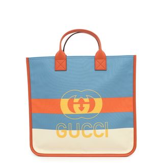 グッチ(GUCCI)のグッチ トートバッグ インターロッキングG ナイロン/レザー 550763 GUCCI バッグ ストライプ マルチカラー(トートバッグ)