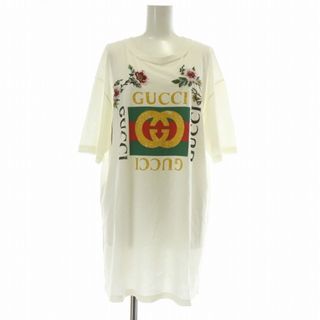 グッチ(GUCCI)のグッチ Tシャツ 半袖 刺繍 インターロッキングG ロゴ シェリーライン L 白(Tシャツ(半袖/袖なし))