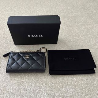 CHANELシャネル　キーリング付コインカードケース　ココマーク　マトラッセ