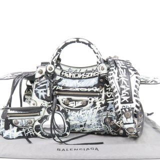 バレンシアガ(BALENCIAGA)の新品同様美品 BALENCIAGA バレンシアガ ネオ カゴール XS グラフィティ 700940 2WAY ショルダーバッグ Ｓ金具 ハンドバッグ レザー ブラック ユニセックス【中古】(ハンドバッグ)