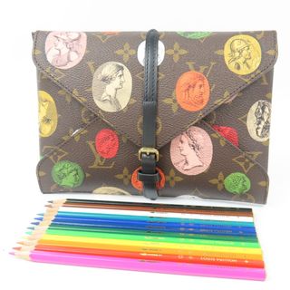 ルイヴィトン(LOUIS VUITTON)の未使用品 LOUIS VUITTON ルイヴィトン フォルナセッティ カラーポーチ RFID 色鉛筆 文房具 ステーショナリー モノグラム ポーチ PVC ブラウン ユニセックス【中古】(ポーチ)