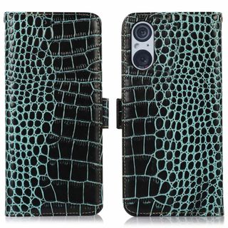 【新着商品】Xperia 5 V ケース 手帳型 本革 ワニ柄 エクスペリア 5