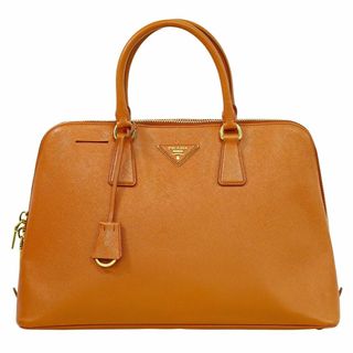 プラダ(PRADA)の本物 プラダ PRADA レザー ハンドバッグ オレンジ バッグ 中古・(ハンドバッグ)