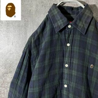 アベイシングエイプ(A BATHING APE)の[大人気]　アベイシングエイプ　シャツ　ワンポイント　大猿　シンプル　チェック柄(シャツ)