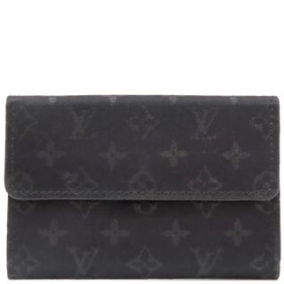 ルイヴィトン(LOUIS VUITTON)のルイヴィトン LOUIS VUITTON コインケース ポルトモネ サテン  モノグラムサテン ブラック シルバー金具 黒 小銭入れ カードケース M92137 BJ0042【中古】(コインケース)