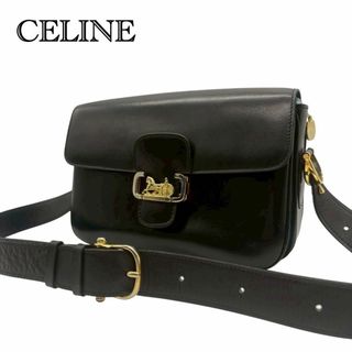 セリーヌ(CELINE)の【極美品】CELINE セリーヌ　馬車金具　カーフレザー ショルダーバッグ(ショルダーバッグ)