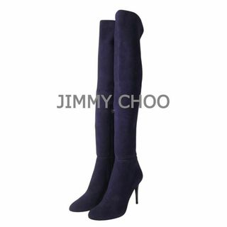 新品同様 JIMMY CHOO スエード ピンヒール ニーハイブーツ