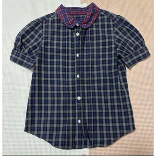 【ラルフローレン】半袖ブラウス　丸襟　チェック柄　シャツ　女の子　115cm