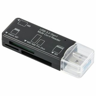 オーム電機マルチカードリーダー 49メディア対応 USB3.2Gen1 ブラック
