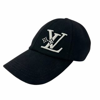ルイヴィトン(LOUIS VUITTON)のルイ・ヴィトン LOUIS VUITTON キャップ レディース メンズ ブランド    LVスマッシュ リネン ブラック かっこいい 夏 クール 【中古】(キャップ)