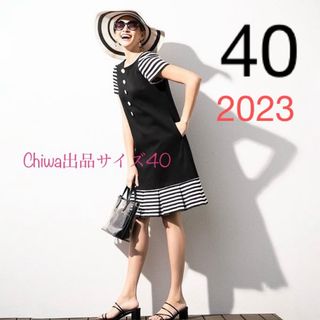 エムズグレイシー(M'S GRACY)の2023年エムズグレイシー　ボーダー　カットソー　ワンピース　40 カタログ掲載(ひざ丈ワンピース)