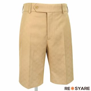 グッチ(GUCCI)の【未使用 サイズ48】Gucci x adidas GG Trefoil Jacquard Shorts ショート パンツ ベージュ ハーフ ショーツ 国内正規品 メンズ 47404(ショートパンツ)