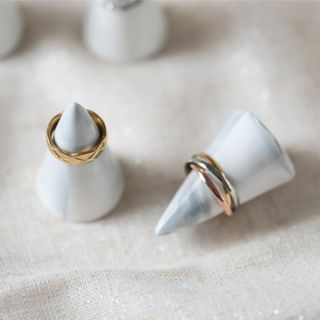 大理石調 マーブル リングスタンド 指輪置き 2個セット インテリア ◎(その他)