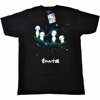 ジブリ(ジブリ)のもののけ姫　Tシャツ　L　黒　こだま　ジブリ　アニメ　ムービー　公式 *(Tシャツ/カットソー(半袖/袖なし))
