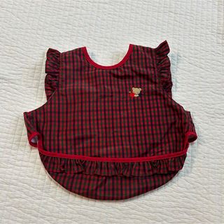 ファミリア(familiar)のFamiliar フリル付きエプロン チェック(お食事エプロン)