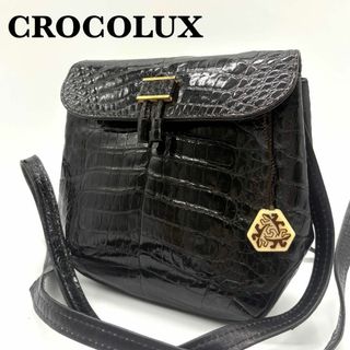 CROCOLUX イタリア製　クロコ ショルダーバッグ クロコルックス(ハンドバッグ)