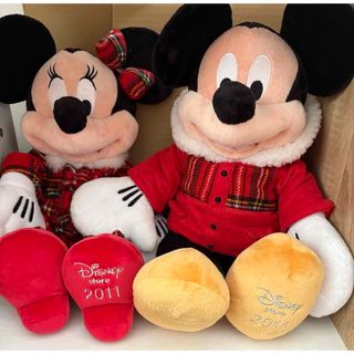 ディズニーストア限定 ミッキー ミニー 2011 クリスマス ぬいぐるみ(ぬいぐるみ)