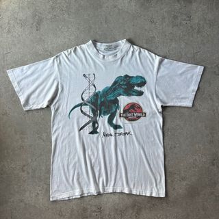 ヴィンテージ(VINTAGE)の90s ジュラシックパークロストワールド 映画tシャツ ホワイト ユーロ(Tシャツ/カットソー(半袖/袖なし))