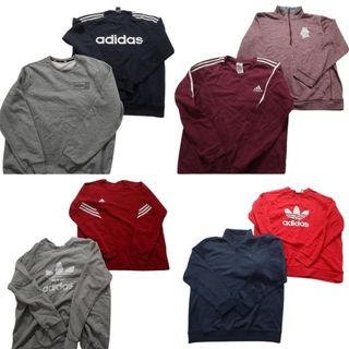 古着卸 まとめ売り スポーツブランドMIX スウェット 8枚セット (メンズ L /XL ) アディダス トレフォイル 古着 NB4442(スウェット)